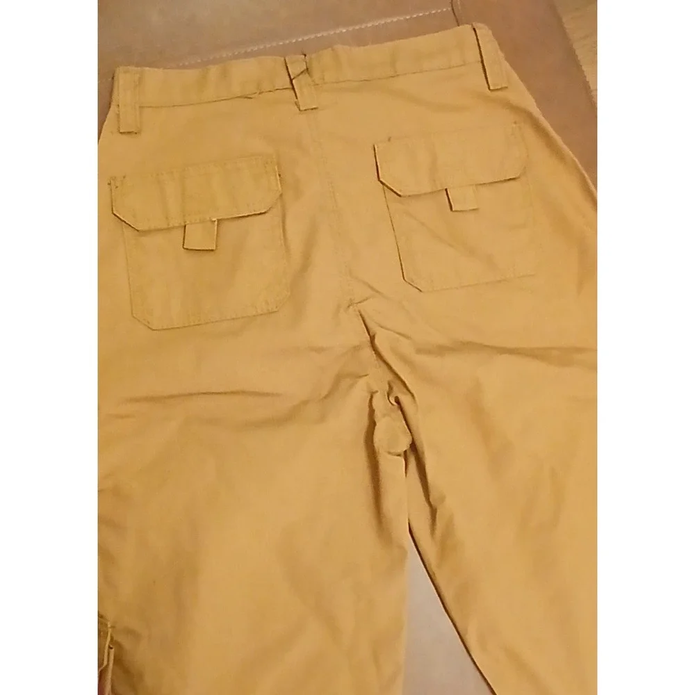 Cargo Shorts Youth Size 18 Tan Khaki Utility Multi Pocket Casual Jeanetix Boys